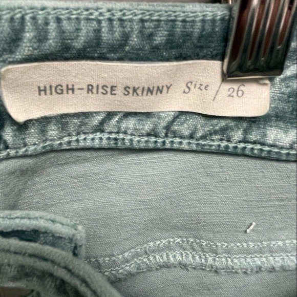 Pilcro and the Letterpress Anthro Velvet Sage Mint Green High Rise Skinny 26 - Picture 12 of 13